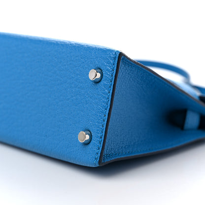Hermes Chevre Mysore Mini Kelly Sellier 20 Bleu Hydra 9 of 10