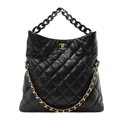 Chanel Caviar Quilted Fold Over Hobo Black 1 of 10