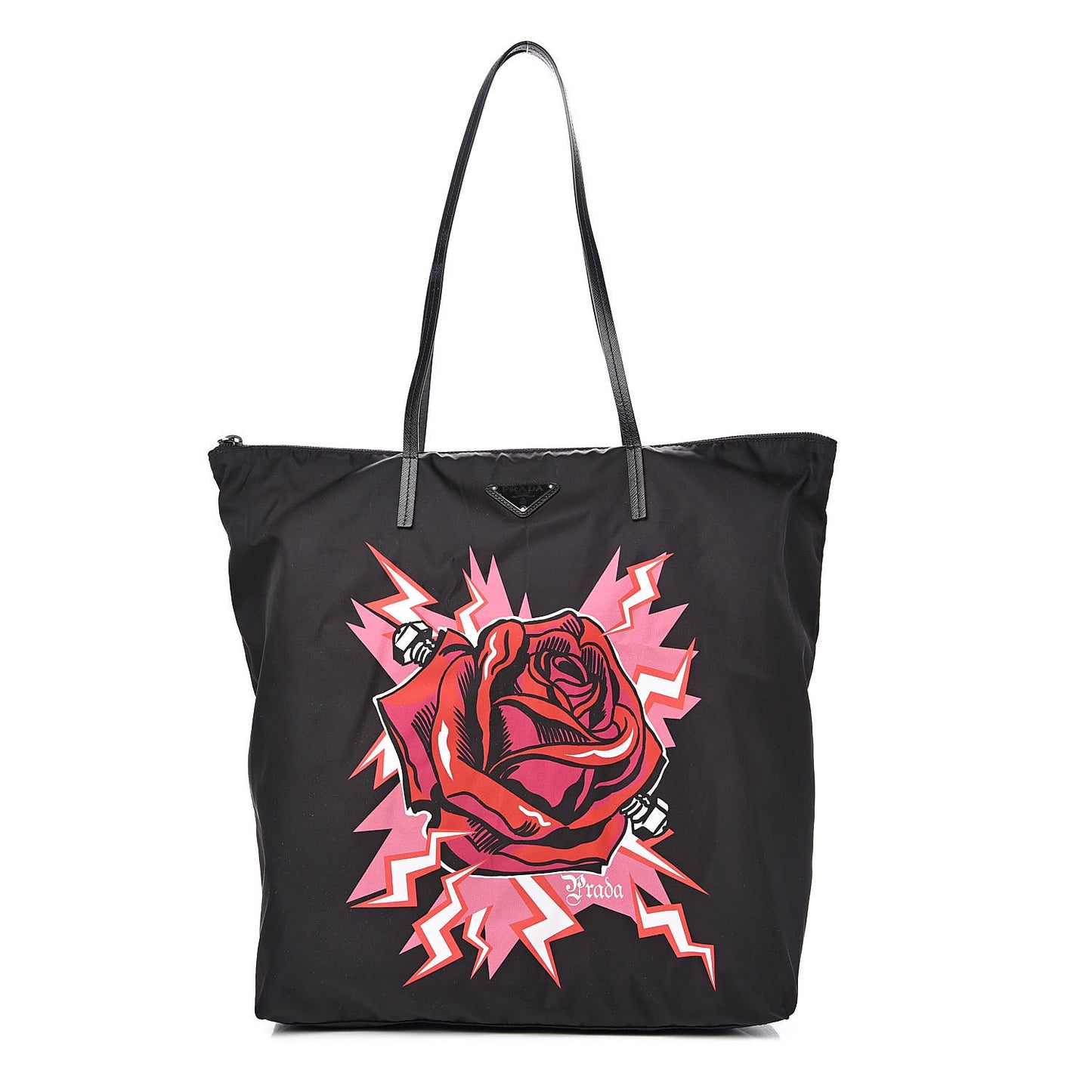 X UNIVERSAL STUDIOS Tessuto Nylon Soft Calfskin Frankenstein Rose Tote Rosso Lacca