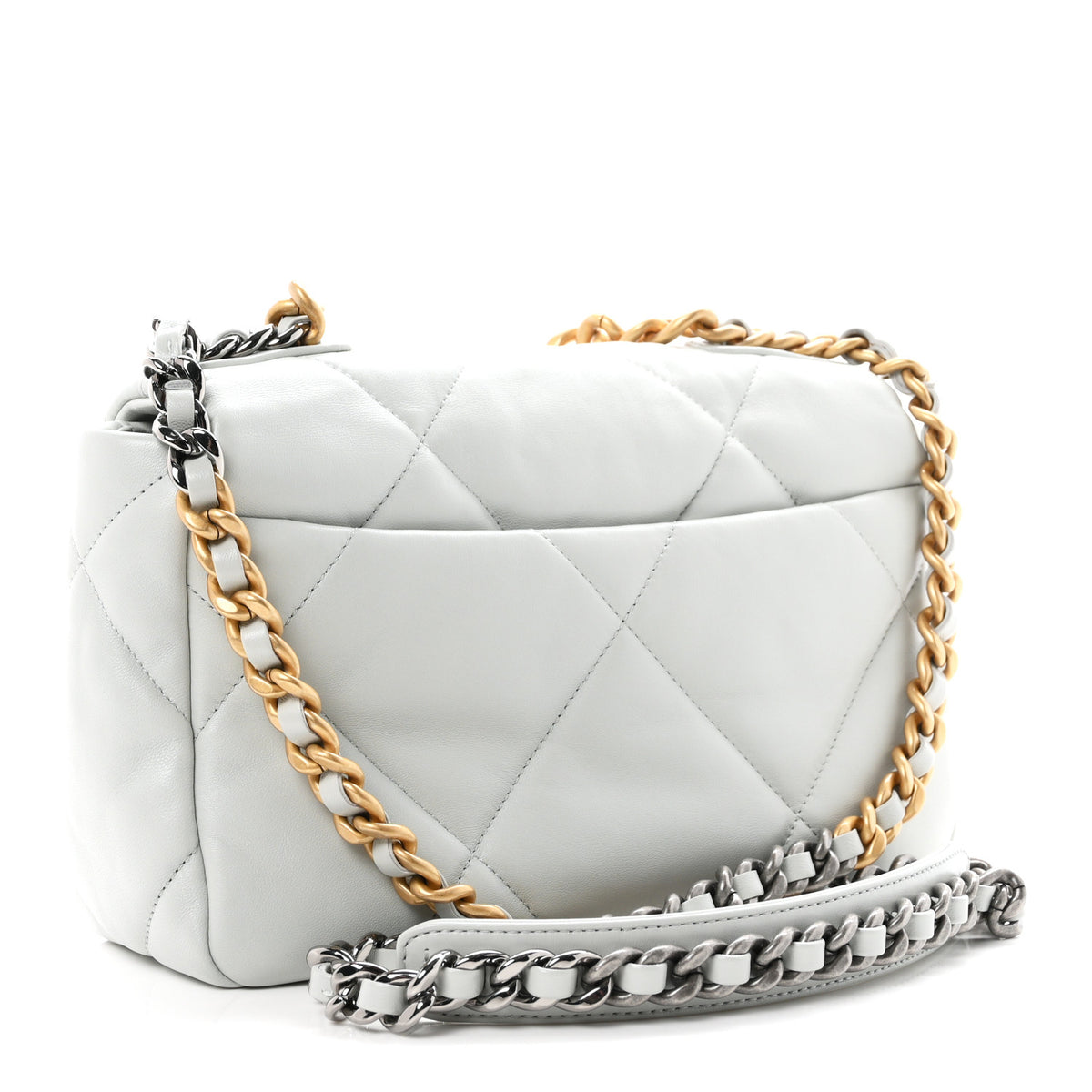 Lambskin Quilted Medium Chanel 19 Flap Light Blue