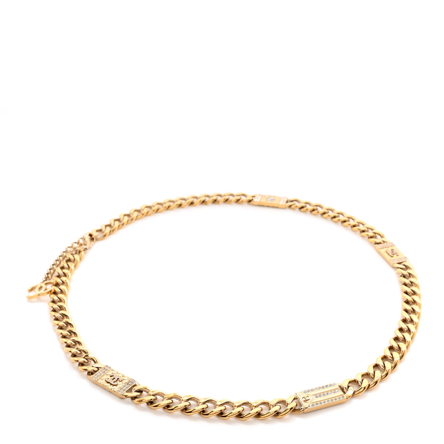 Chanel Crystal CC Cuba Chain Belt Gold 1 of 4