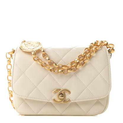 Chanel Lambskin Quilted Small CC Coin Flap Bag Ivory 1 of 11