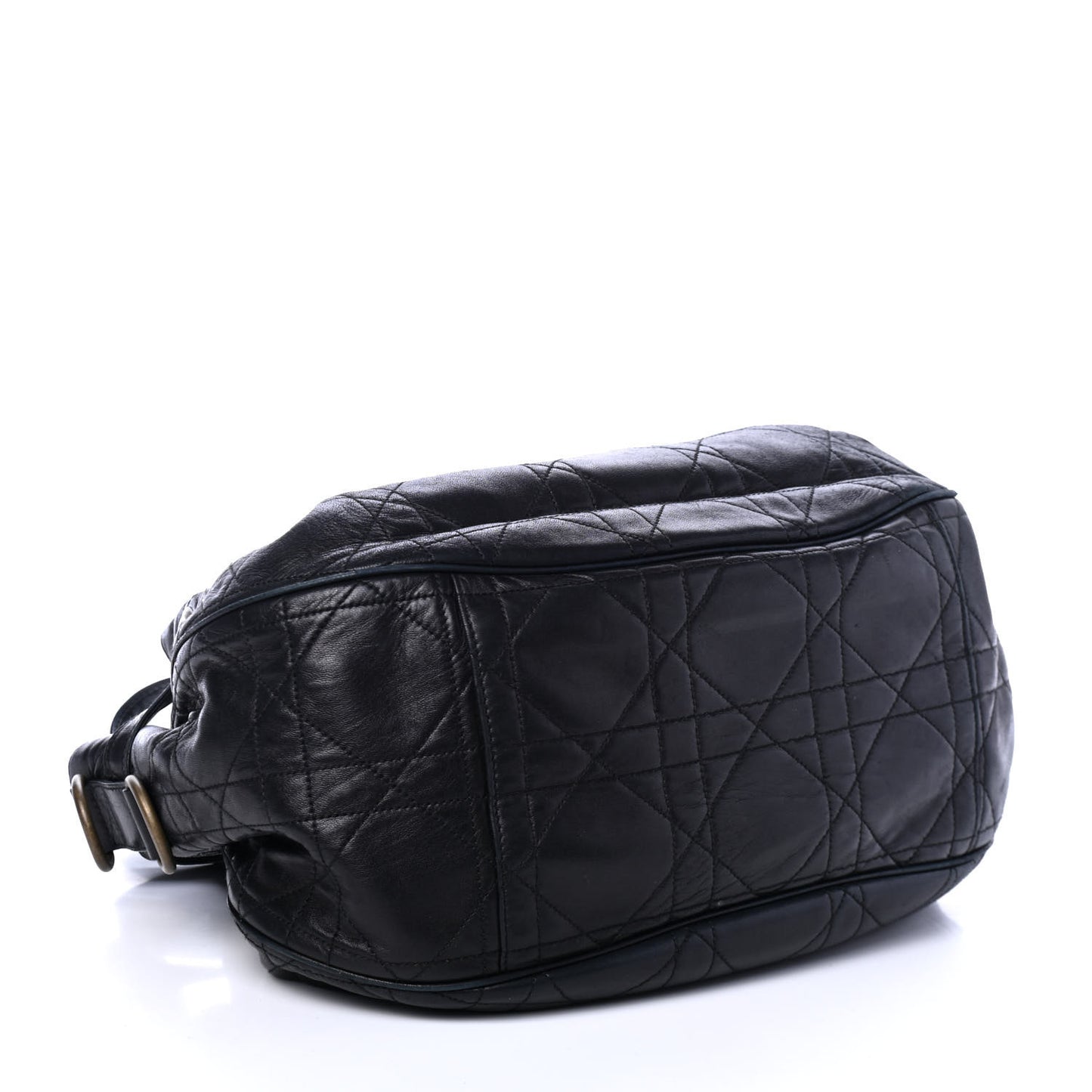 Lambskin Cannage Flap Shoulder Bag Black