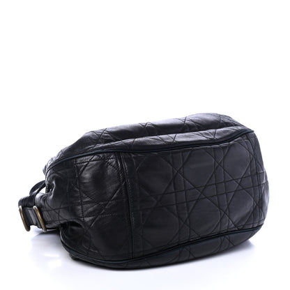 Christian Dior Lambskin Cannage Flap Shoulder Bag Black 3 of 4