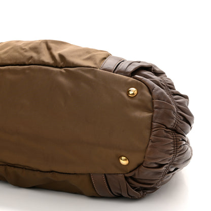 Prada Tessuto Nylon Nappa Gaufre Satchel Rovere Brown 9 of 10