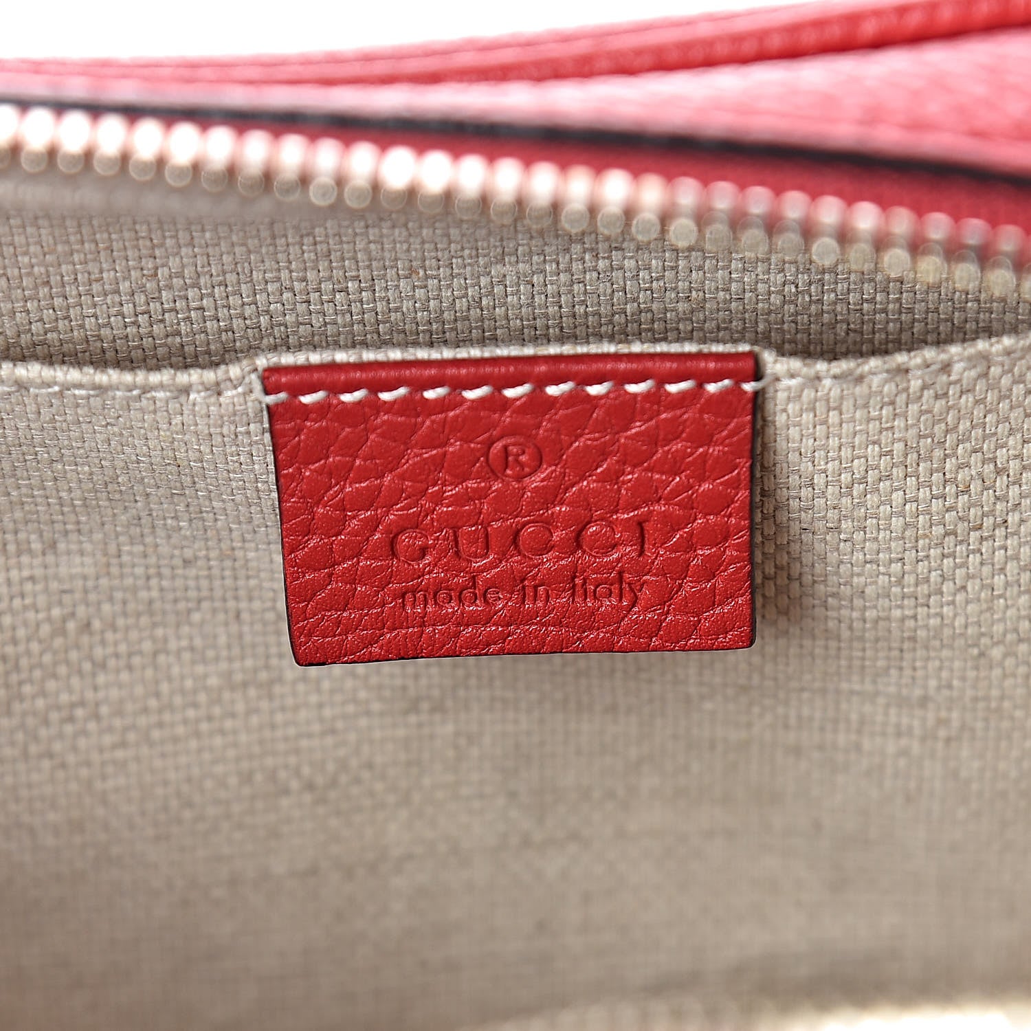 Gucci Pebbled Calfskin Small Soho Disco Bag Vibrant Red 6 of 10