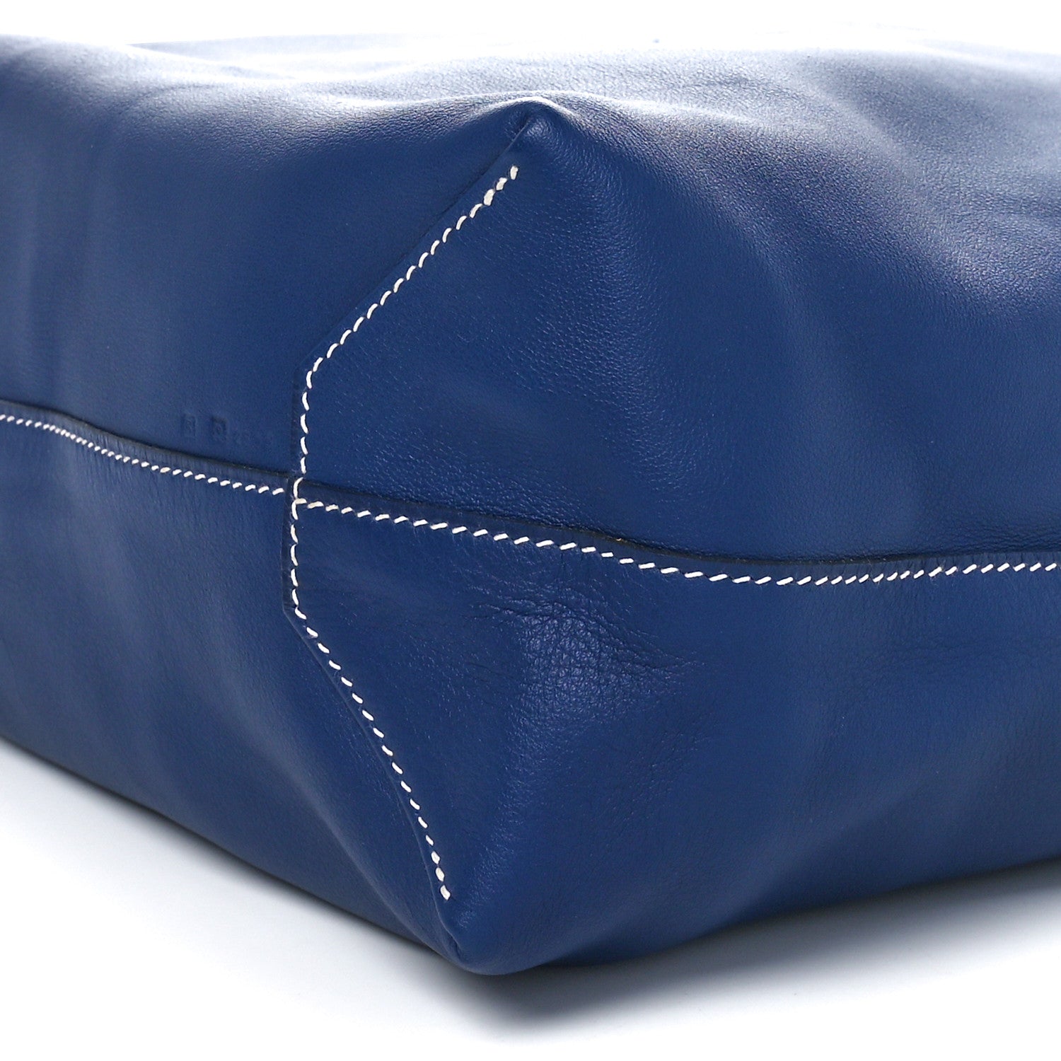 Hermes Veau Sikkim Taurillon Clemence Double Sens 36 Reversible Tote Bleu Electrique Bleu De Malte 14 of 14