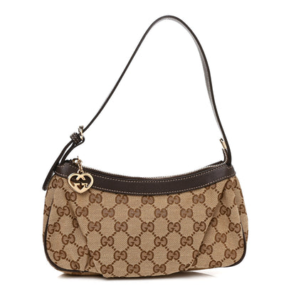 Gucci Monogram Lovely Heart Cosmetic Case Dark Brown 1 of 10
