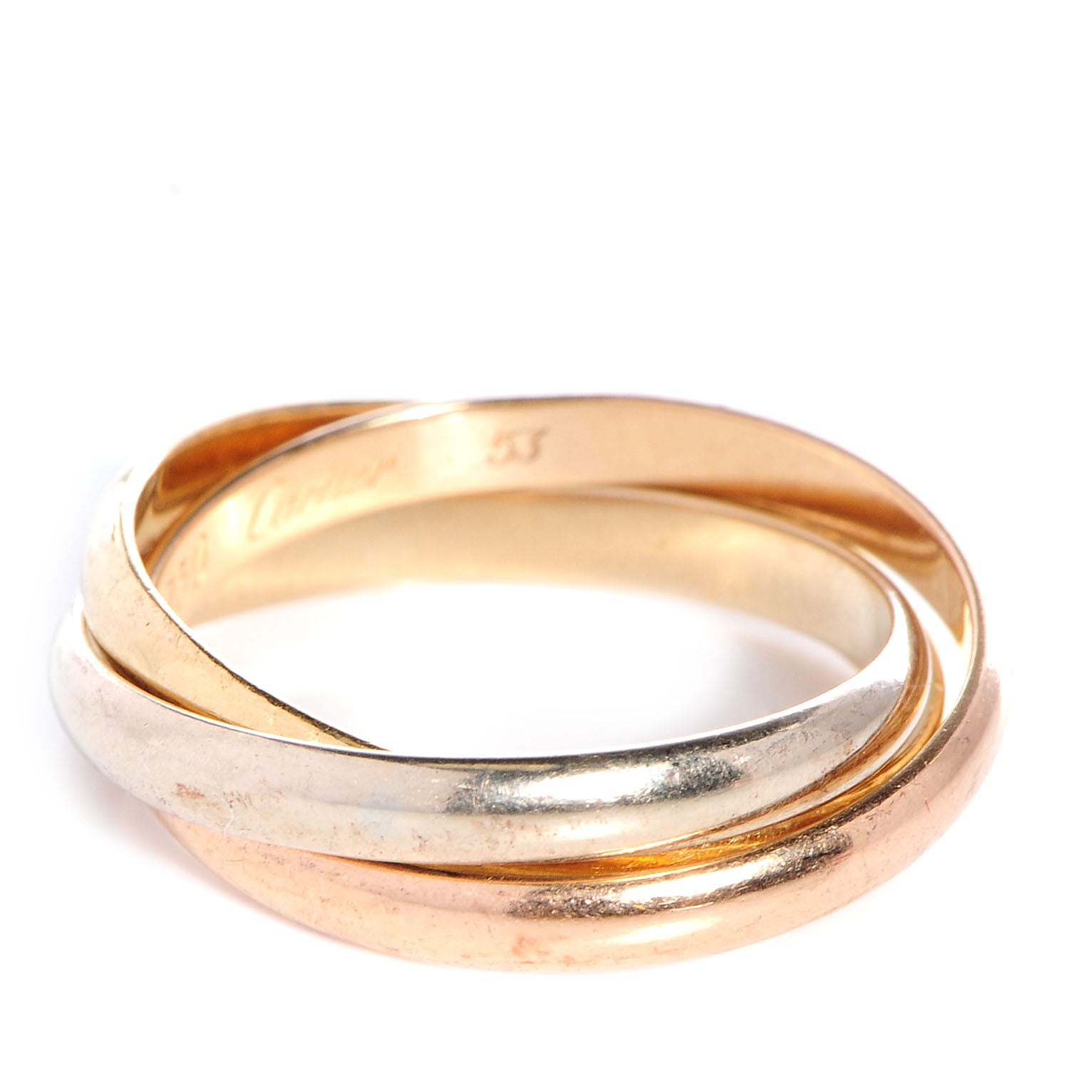 Cartier 18k Pink Yellow White Gold Trinity Ring 53 US 6.25 1 of 6
