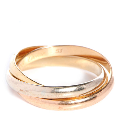 Cartier 18k Pink Yellow White Gold Trinity Ring 53 US 6.25 1 of 6