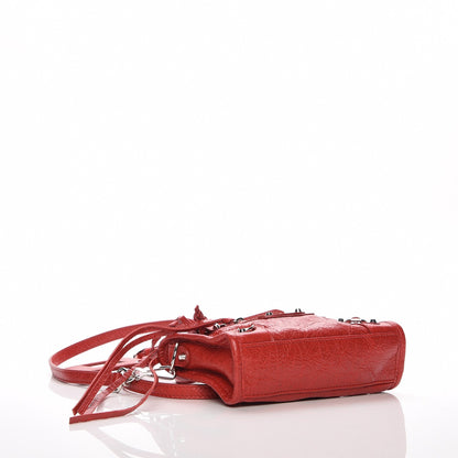 Balenciaga Agneau Classic Silver Hardware Nano City Rouge Groseille 5 of 8