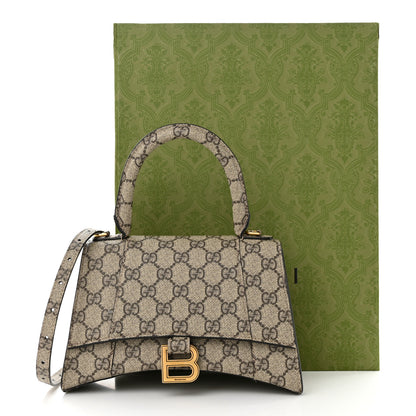 Balenciaga X GUCCI GG Supreme Monogram Small Hourglass Top Handle Bag Beige Ebony 13 of 13