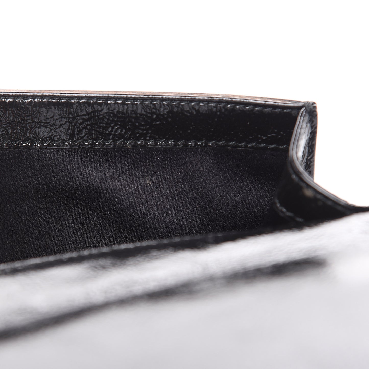 Textured Patent Monogram Small Belle De Jour Clutch Black