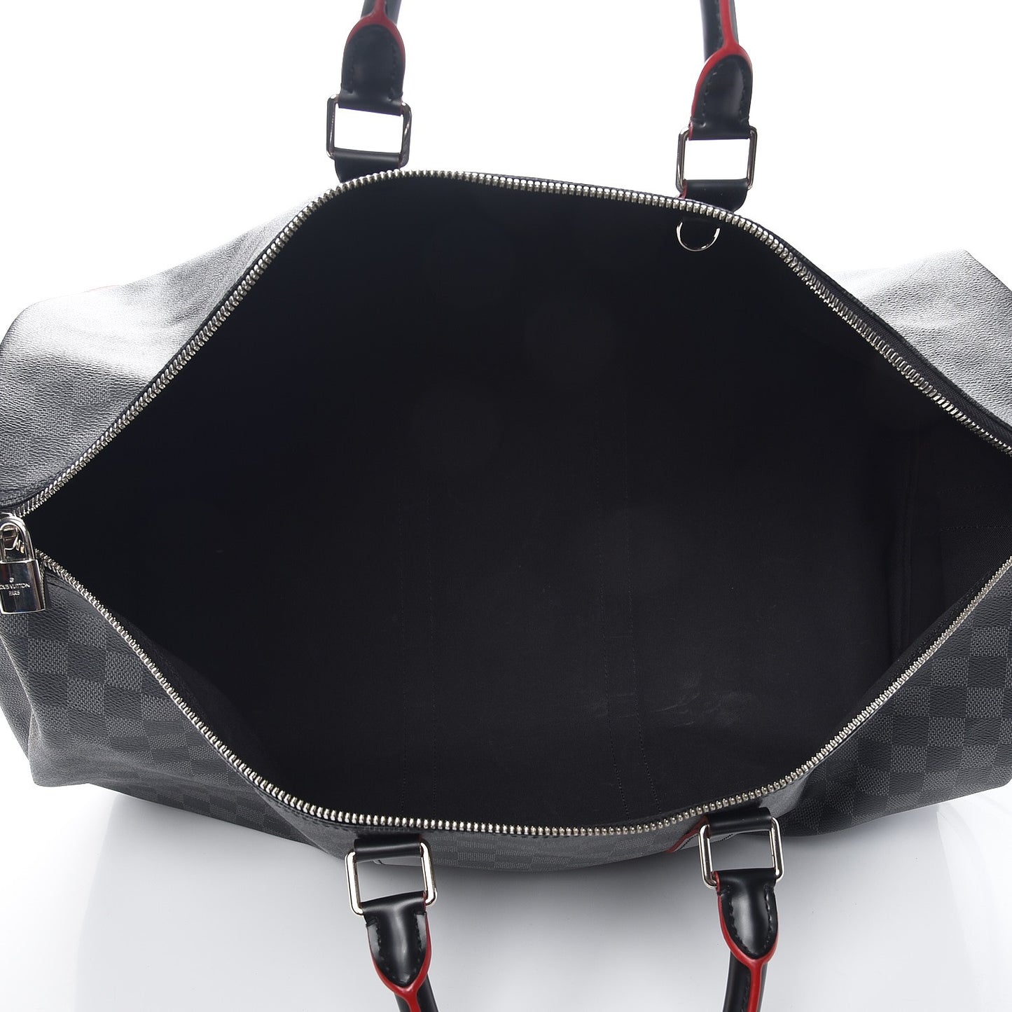 Damier Graphite Stripe Keepall Bandouliere 55 Rouge