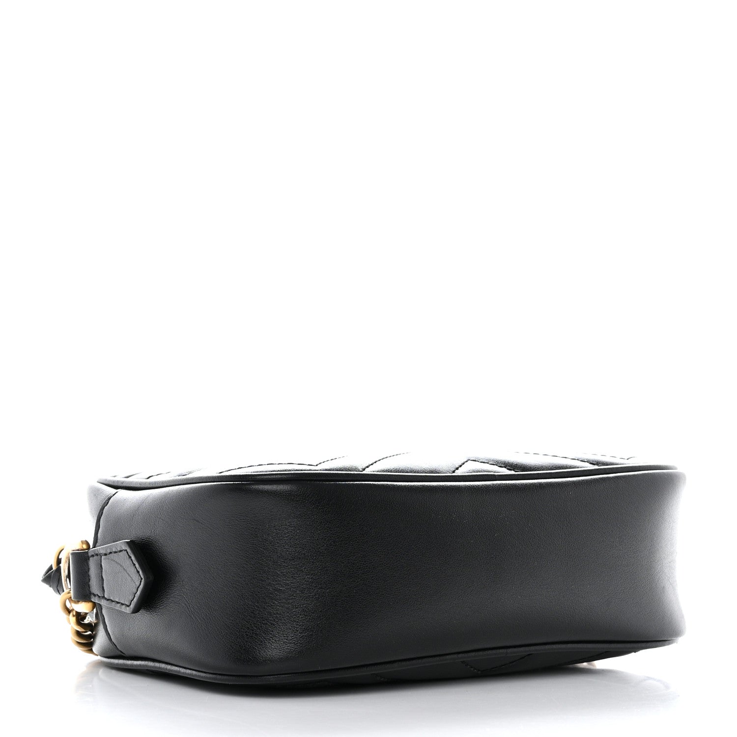 Gucci Calfskin Matelasse Mini GG Marmont Chain Shoulder Bag Black 4 of 11