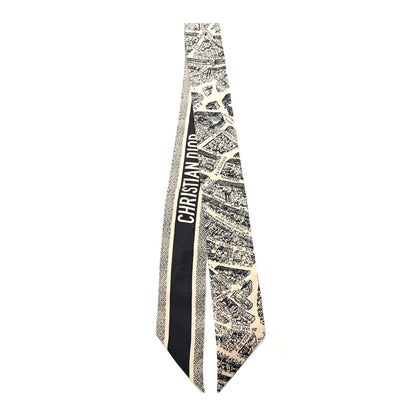 Christian Dior Silk Plan De Paris Mitzah Scarf Beige Black 2 of 3