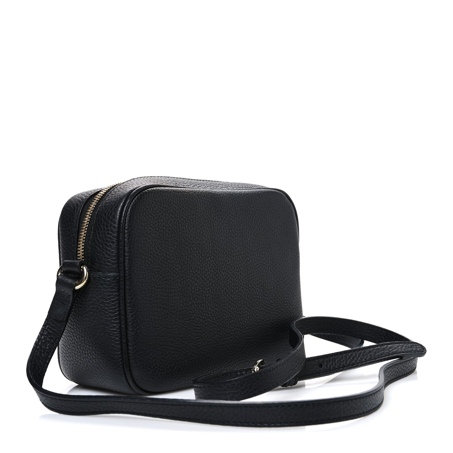 Pebbled Calfskin Small Soho Disco Bag Black