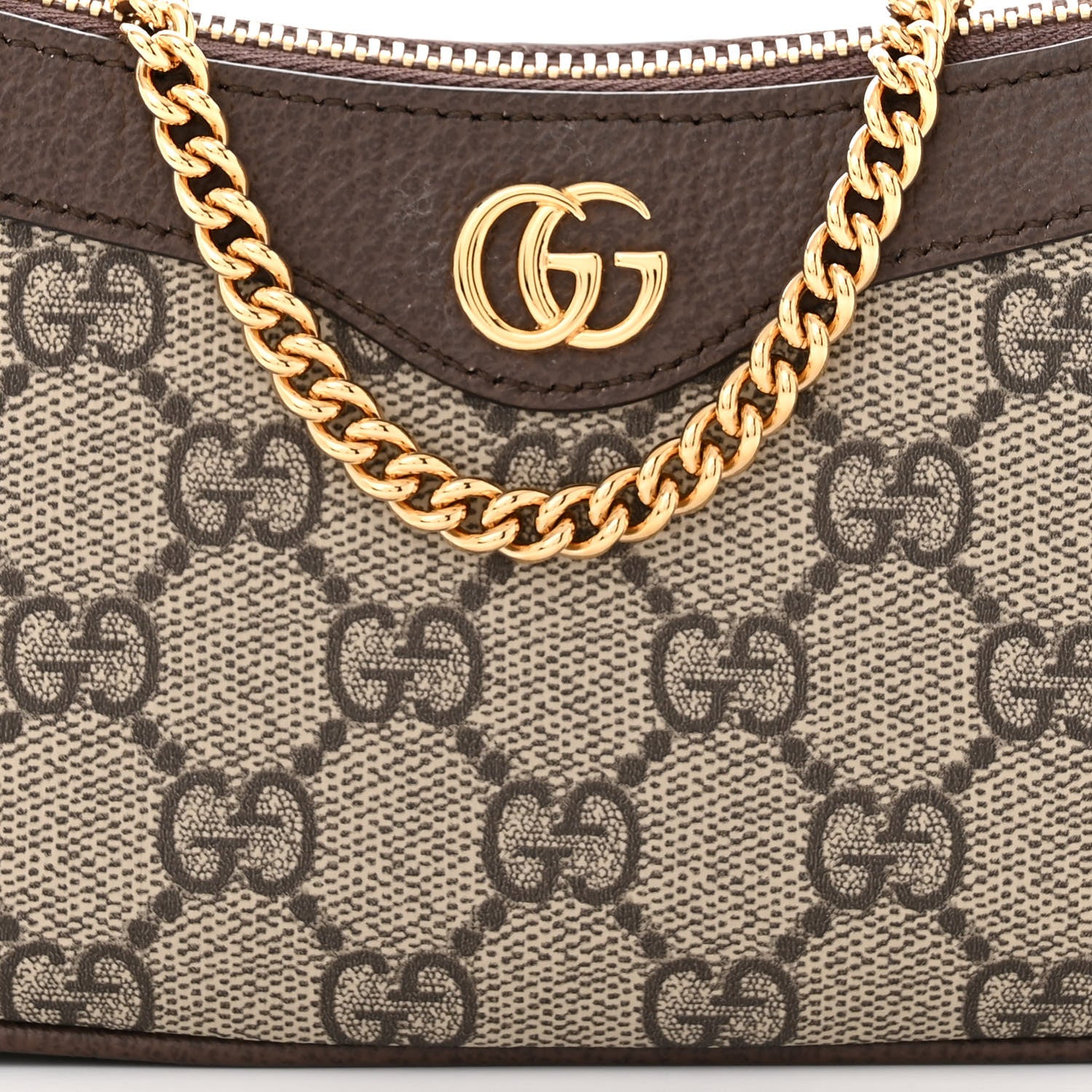 Gucci GG Supreme Monogram Textured Dollar Calfskin Mini Ophidia Chain Bag Beige Ebony 8 of 10