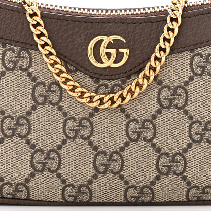 Gucci GG Supreme Monogram Textured Dollar Calfskin Mini Ophidia Chain Bag Beige Ebony 8 of 10