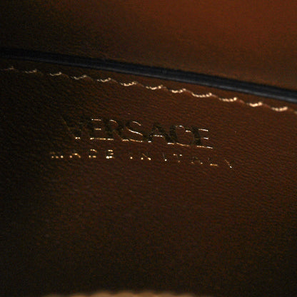 Versace Denim Mini La Medusa Chain Round Crossbody Bag Navy Blue 6 of 9