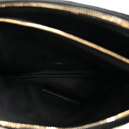 Saint Laurent Grained Lambskin Quilted Mini Becky Double Zip Bag Black 6 of 14