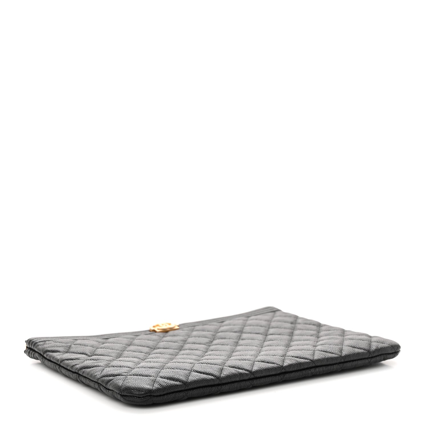 Chanel Caviar Quilted Large Boy Zip Pouch Black 4 of 9