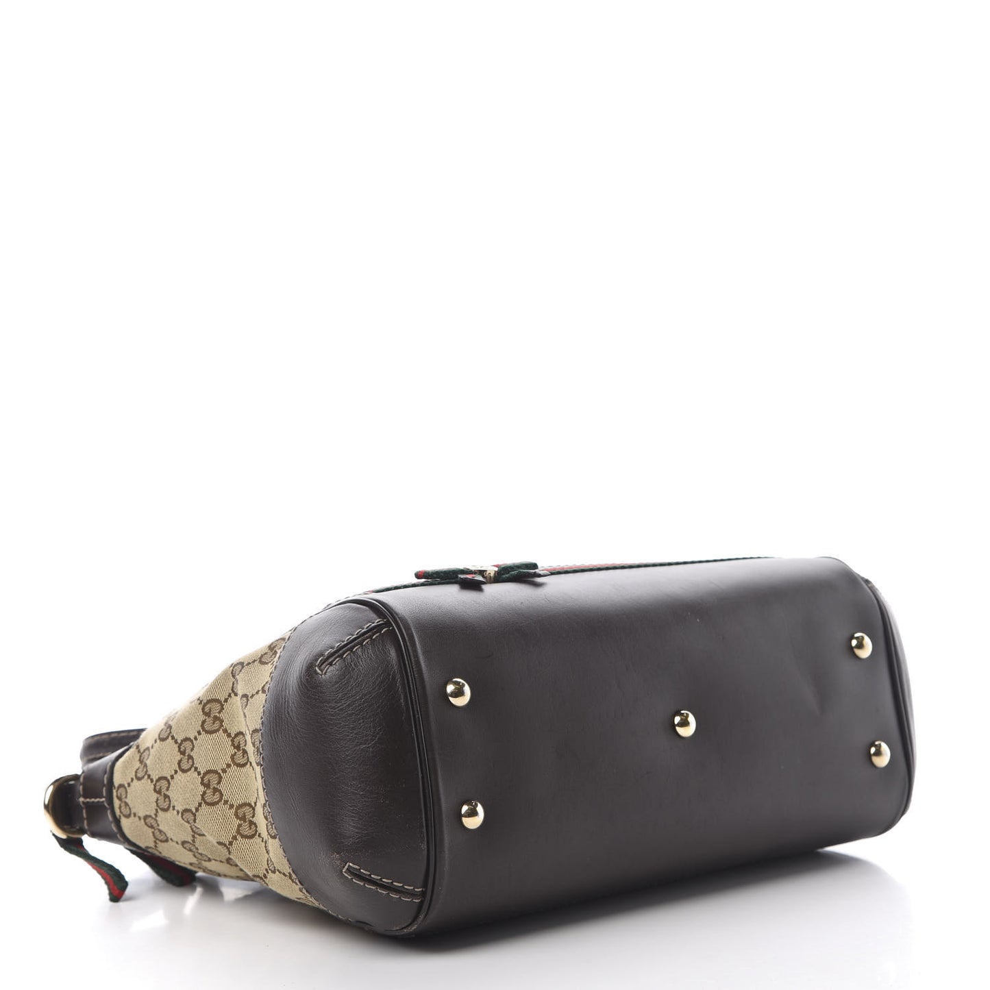 Monogram Web Mayfair Top Handle Satchel Dark Brown