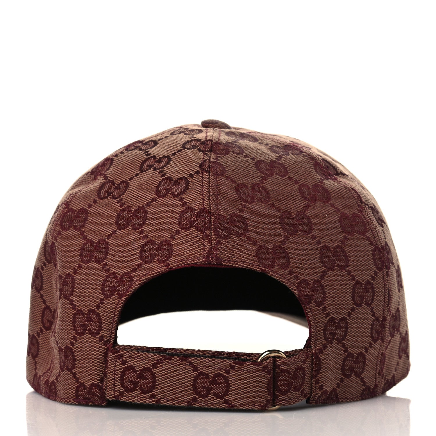 Gucci Monogram Textured Dollar Calfskin Zeno Baseball Hat Camel Bordeaux 4 of 8