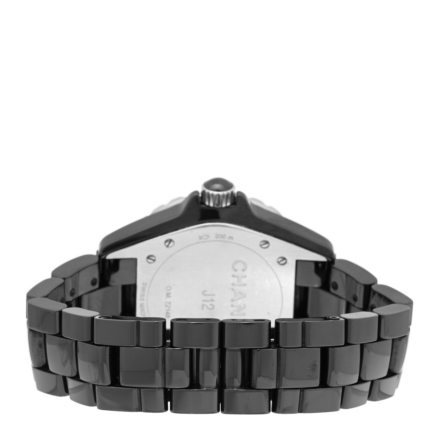 Chanel Stainless Steel Ceramic Diamond 38mm J12 Automatic Watch Black 3 of 5
