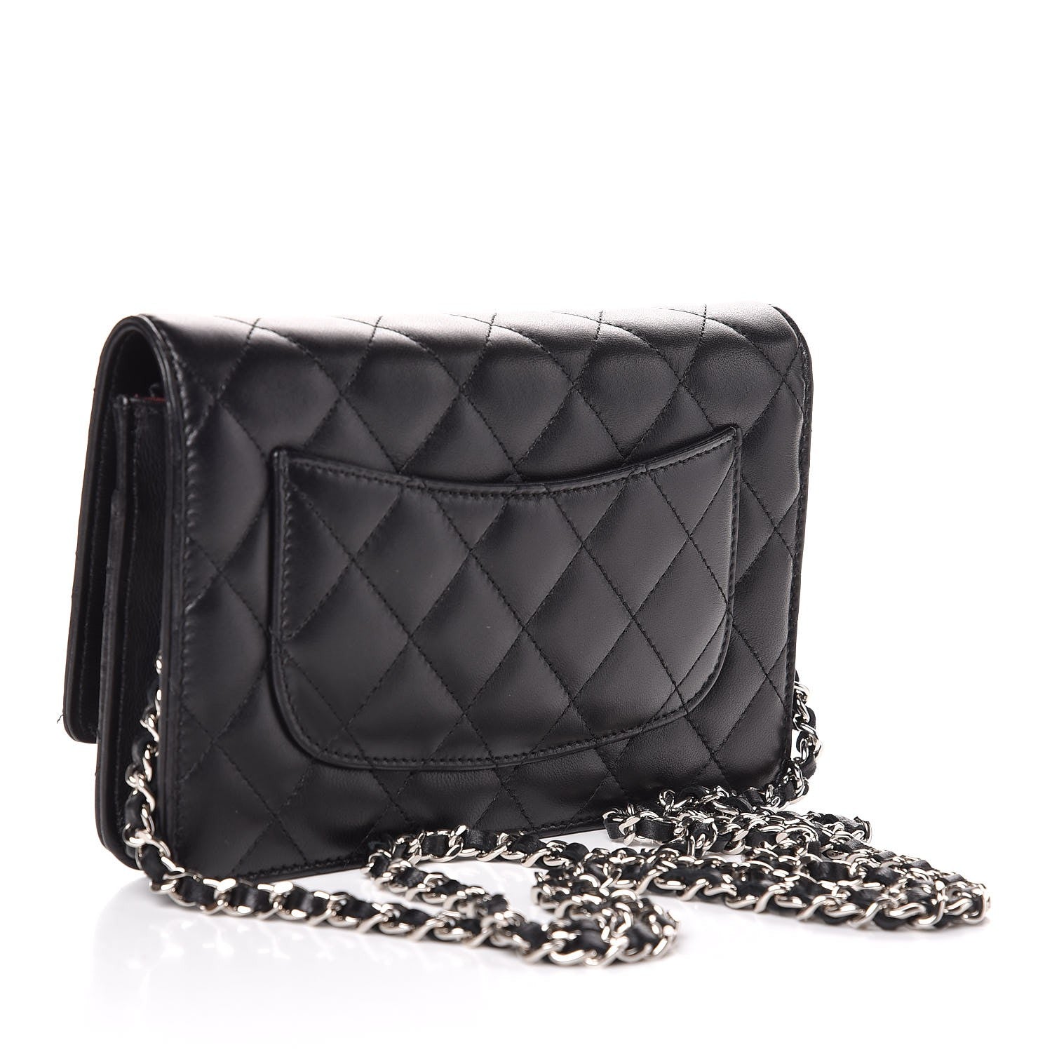 Chanel Lambskin Quilted Wallet On Chain WOC Black 3 of 11