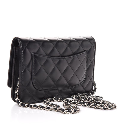 Chanel Lambskin Quilted Wallet On Chain WOC Black 3 of 11