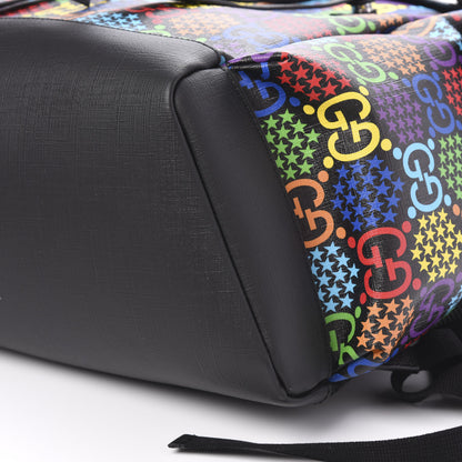 Gucci GG Supreme Monogram Psychedelic Large Double Buckle Backpack Black Multicolor 6 of 9