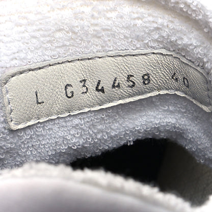 Chanel Calfskin Mesh Lycra Womens Logo High Top Sneakers 40 White 6 of 9