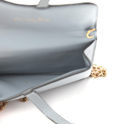 Christian Dior Goatskin Nano Saddle Chain Pouch Blue 5 of 9