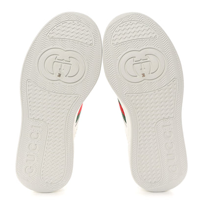 Gucci Calfskin Web Perforated Womens Platform 55mm Sneakers 36 White Bright Splash 5 of 9