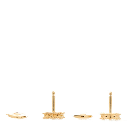 Van Cleef & Arpels 18K Yellow Gold Black Onyx Sweet Alhambra Earrings 4 of 5