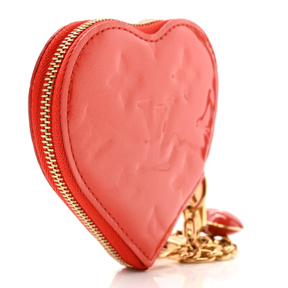 Louis Vuitton Vernis Heart Coin Purse Orange Sunset 3 of 11