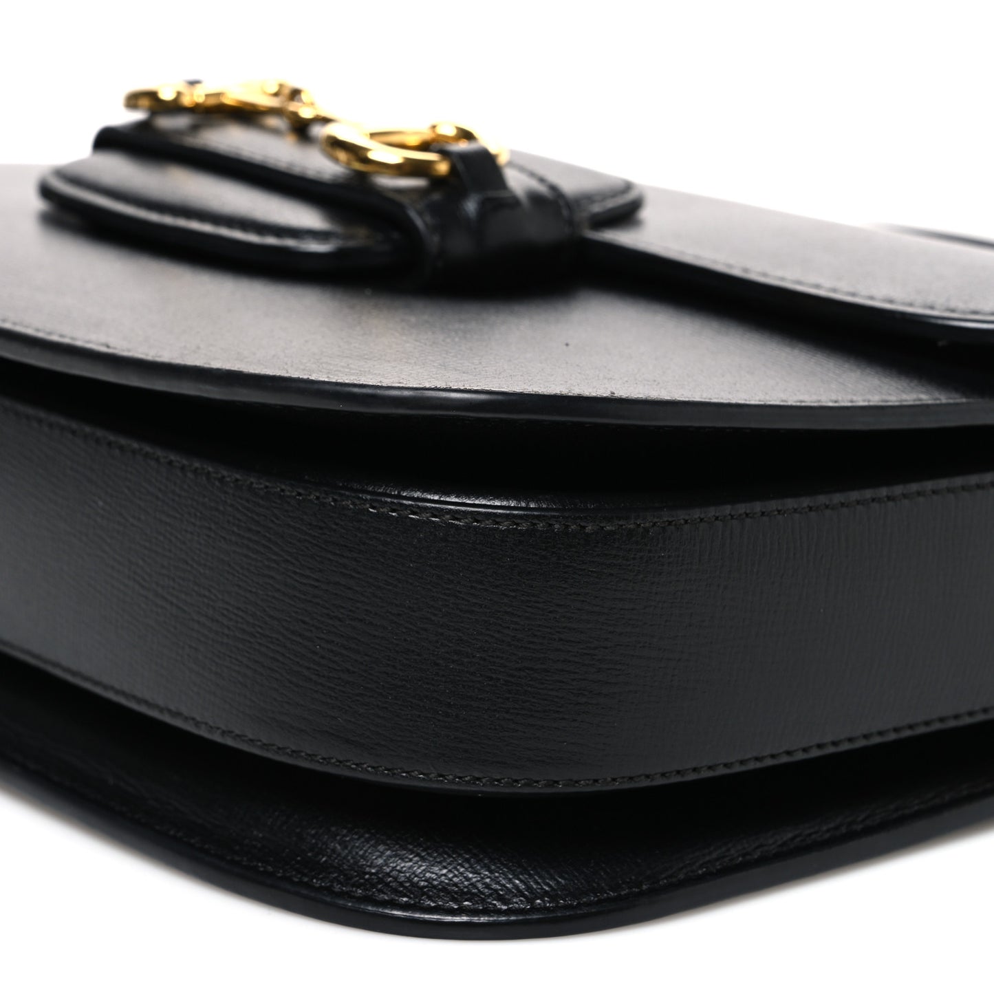 Azalea Calfskin Horsebit 1955 Shoulder Bag Black Black