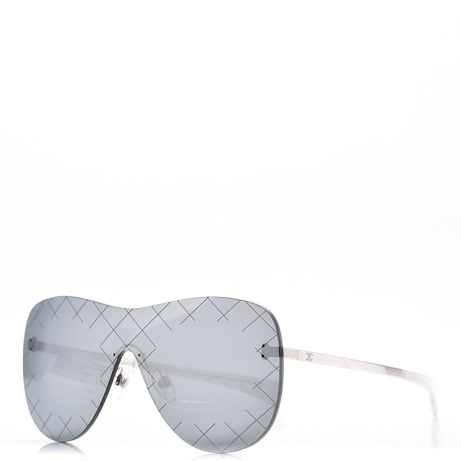 Chanel Shield Runway Sunglasses 2747 Silver Grey 1 of 9