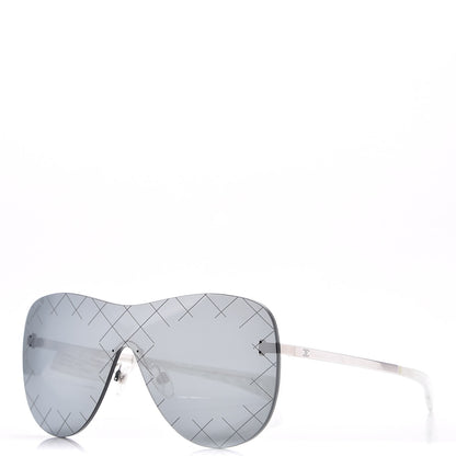 Chanel Shield Runway Sunglasses 2747 Silver Grey 1 of 9