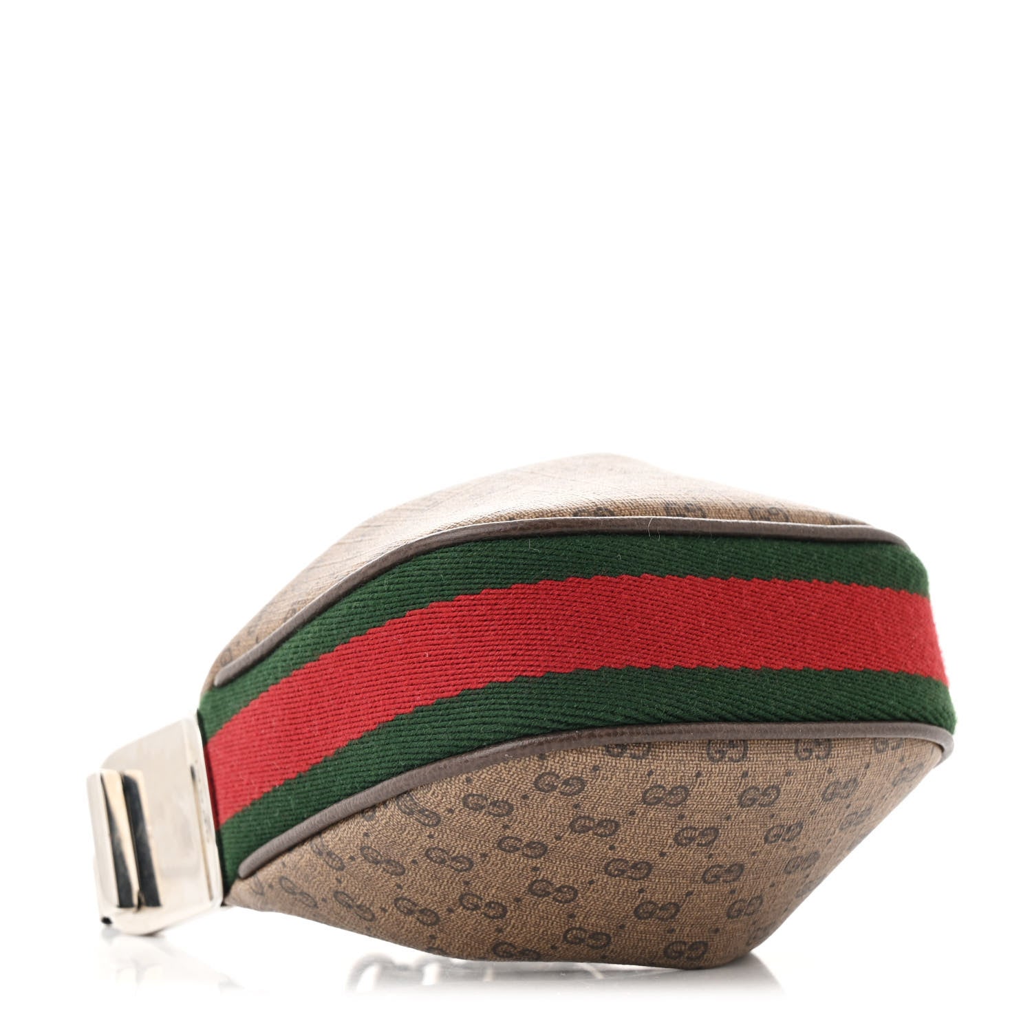 Gucci GG Supreme Monogram Textured Calfskin Web Mini Attache Hobo Beige Ebony New Acero 4 of 11