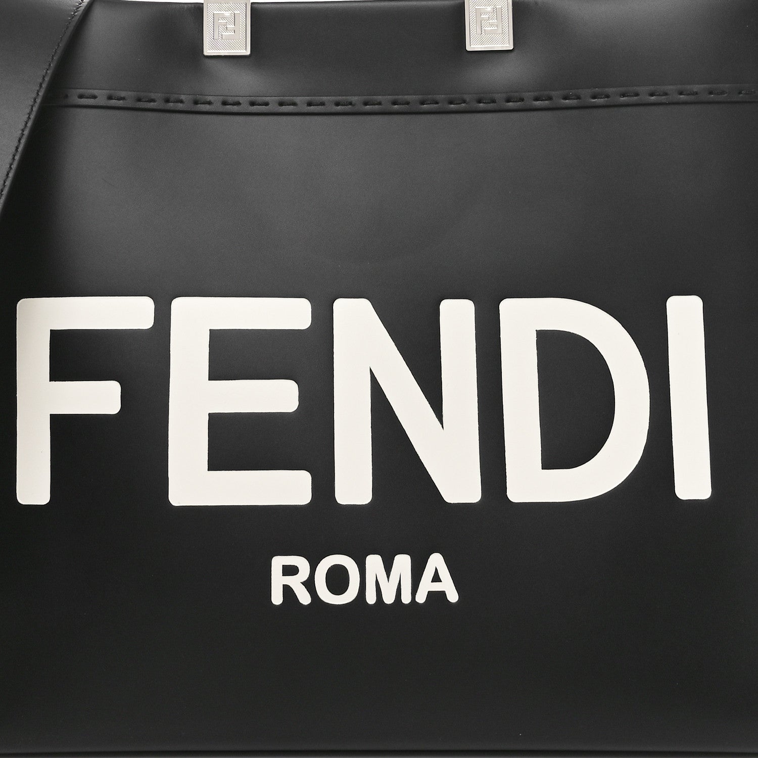 Fendi Vitello King Plexiglass Medium Fendi Sunshine Shopper Tote Black White 7 of 9