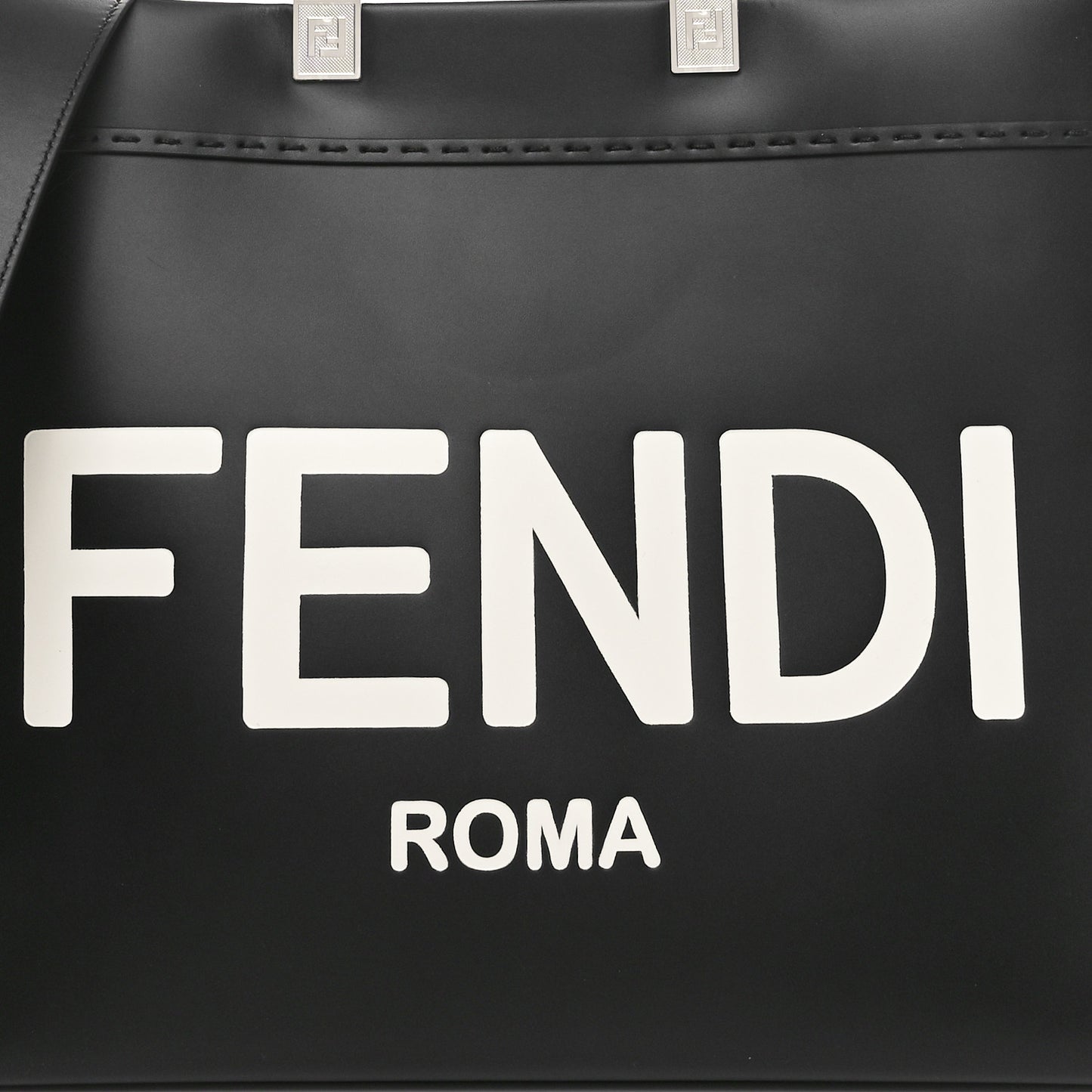 Vitello King Plexiglass Medium Fendi Sunshine Shopper Tote Black White