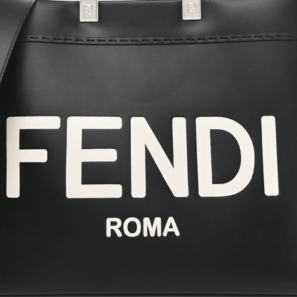 Fendi Vitello King Plexiglass Medium Fendi Sunshine Shopper Tote Black White 7 of 9