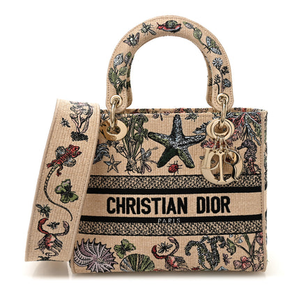 Christian Dior Canvas Cabinet De Curiosites Embroidered Medium Lady D-Lite Beige Multicolor 1 of 11