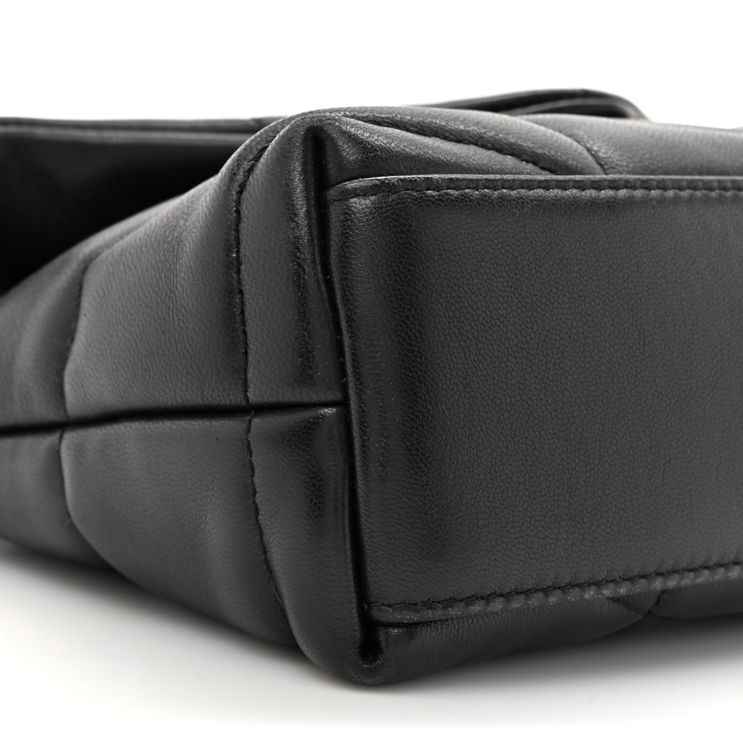 Lambskin Quilted Toy Loulou Puffer Monogram Chain Satchel Black