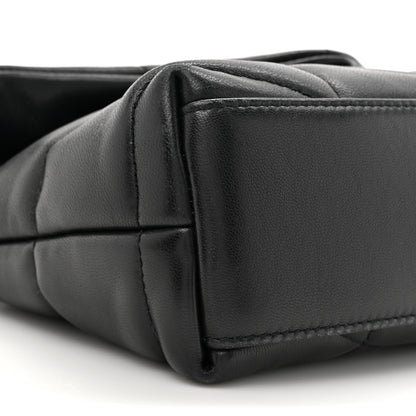 Saint Laurent Lambskin Quilted Toy Loulou Puffer Monogram Chain Satchel Black 10 of 15