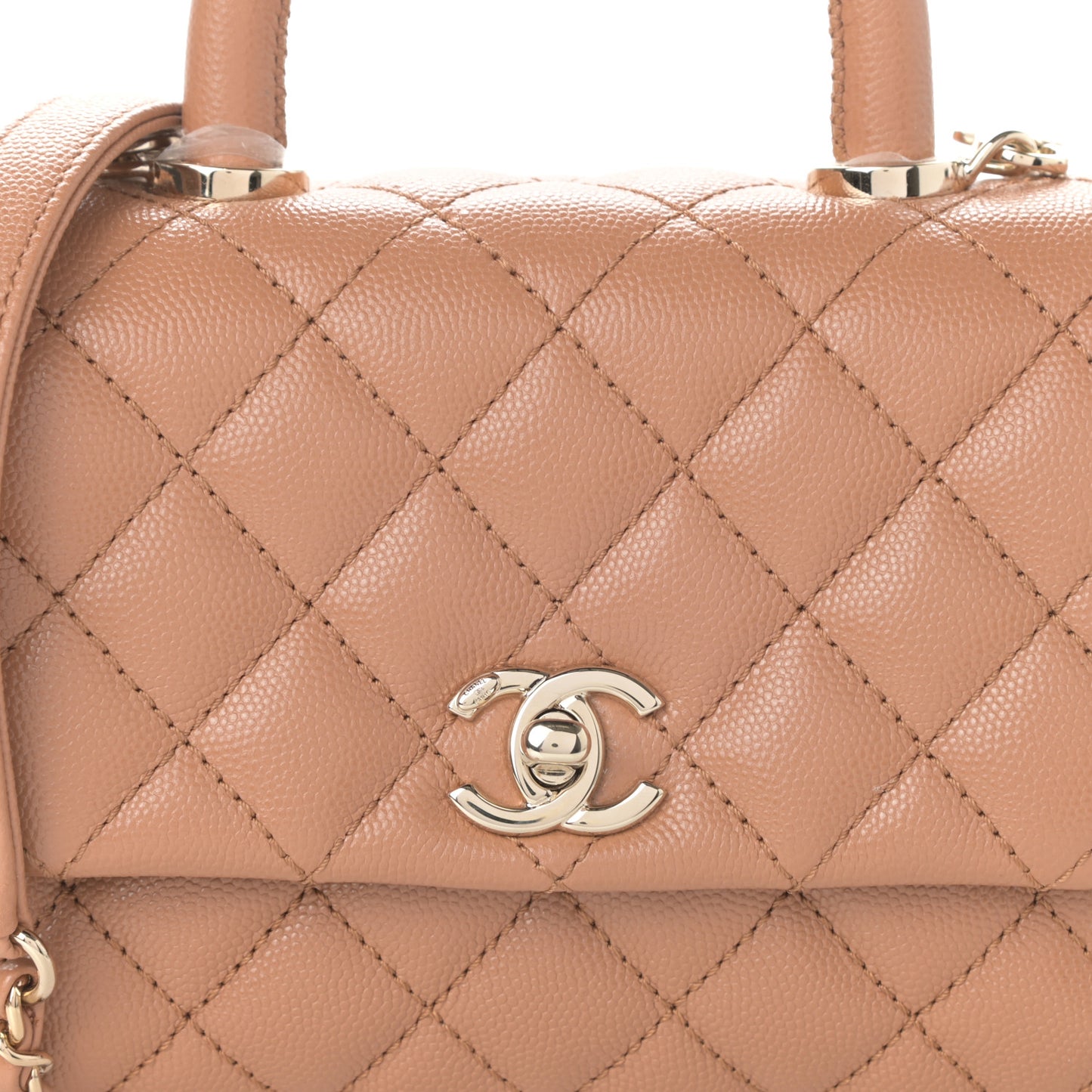 Caviar Quilted Extra Mini Coco Handle Flap Brown