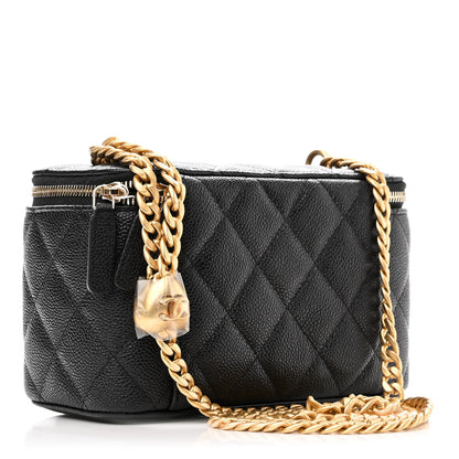 Chanel Caviar Quilted Sweetheart Vanity Case Black 3 of 12