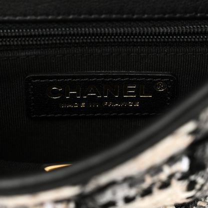 Chanel Tweed Calfskin School Memory Mini Top Handle Flap Ecru Grey Beige Black 6 of 11